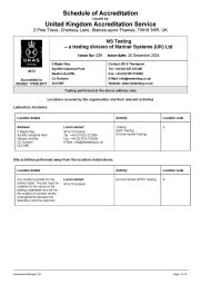 Click here for a copy of our UKAS Certificate and Schedule of Accreditation